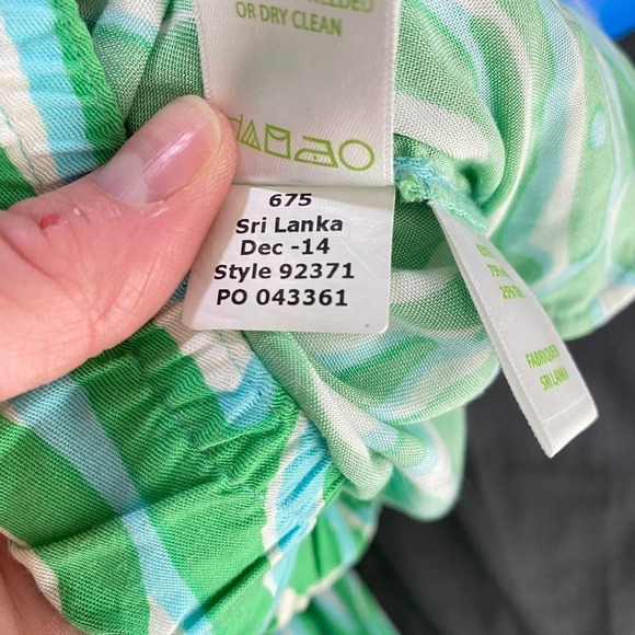 Lilly Pulitzer Green Blue Ripple Print Palazzo Finders Keepers Pants Size XSmall - Picture 7 of 8